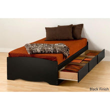 Load image into Gallery viewer, Twin XL Platform Bed Frame with 3 Storage Drawers in Black
