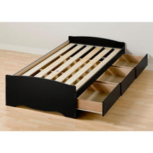 Load image into Gallery viewer, Twin XL Platform Bed Frame with 3 Storage Drawers in Black

