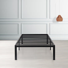 Load image into Gallery viewer, Twin size Modern Heavy Duty Black Metal Platform Bed Frame
