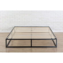 Load image into Gallery viewer, Queen size Modern 10-inch Low Profile Metal Platform Bed Frame with Wood Slats
