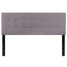 Load image into Gallery viewer, Queen size Modern Light Grey Fabric Upholstered Panel Headboard
