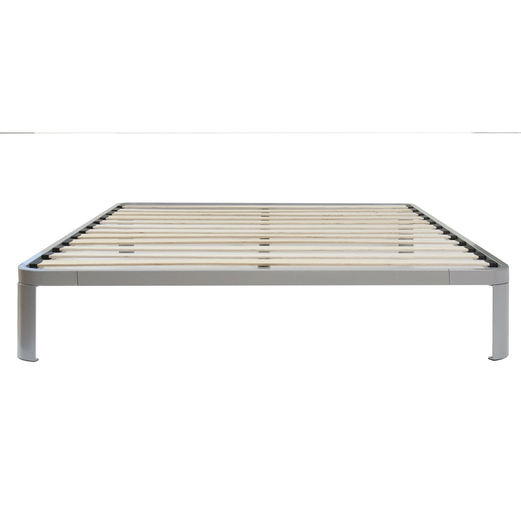 Queen size Luna Metal Platform Bed Frame with Wood Slats