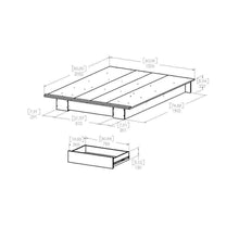 Load image into Gallery viewer, Queen size White Modern Platform Bed Frame with Bottom Storage Drawer
