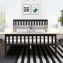 Load image into Gallery viewer, Queen Wood Platform Bed Frame with Headboard and Footboard in Espresso
