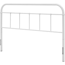 Load image into Gallery viewer, Queen size Vintage White Metal Headboard with Round Corners
