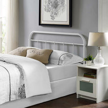 Load image into Gallery viewer, Queen size Vintage White Metal Headboard with Round Corners
