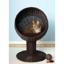 Load image into Gallery viewer, Fancy Cat Espresso Wicker Modern Cat Bed Lounge
