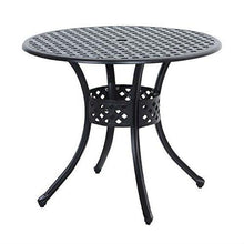 Load image into Gallery viewer, Round Metal 36-inch Outdoor Patio Table in Black Cast Aluminum
