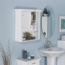 Load image into Gallery viewer, White Bathroom Wall Cabinet Cupboard with Open Shelf
