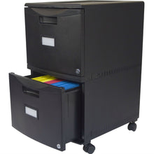 Load image into Gallery viewer, Black 2-Drawer Locking Letter/Legal size File Cabinet with Casters/Wheels
