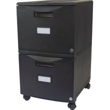 Load image into Gallery viewer, Black 2-Drawer Locking Letter/Legal size File Cabinet with Casters/Wheels
