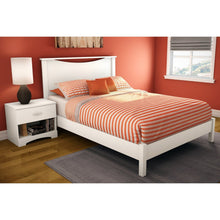 Load image into Gallery viewer, Full size Simple Platform Bed in White Finish - Modern Design
