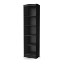 Load image into Gallery viewer, 5-Shelf Narrow Bookcase Black Finish
