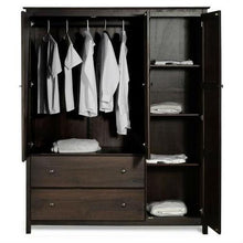 Load image into Gallery viewer, Espresso Wood Finish Bedroom Wardrobe Armoire Cabinet Closet

