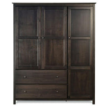 Load image into Gallery viewer, Espresso Wood Finish Bedroom Wardrobe Armoire Cabinet Closet
