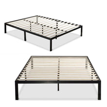 Load image into Gallery viewer, Twin size Black Metal Platform Bed Frame with Wood Slats
