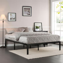 Load image into Gallery viewer, Twin size Black Metal Platform Bed Frame with Wood Slats
