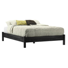 Load image into Gallery viewer, Full size Contemporary Platform Bed in Grey Black Wood Finish
