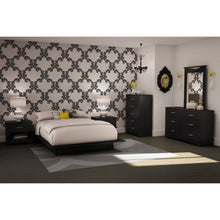 Load image into Gallery viewer, Modern 5-Drawer Bedroom Chest in Black Wood Finish
