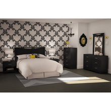 Load image into Gallery viewer, Modern 5-Drawer Bedroom Chest in Black Wood Finish
