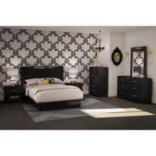 Load image into Gallery viewer, Modern 5-Drawer Bedroom Chest in Black Wood Finish
