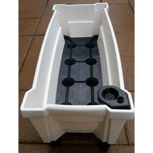 Load image into Gallery viewer, Indoor/Outdoor Grey Polypropylene Self Watering Planter with Trellis on Wheels
