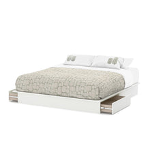 Load image into Gallery viewer, King size Modern Platform Bed with Storage Drawers in White Finish
