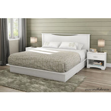 Load image into Gallery viewer, King size Modern Platform Bed with Storage Drawers in White Finish
