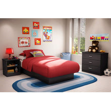 Load image into Gallery viewer, Twin size Platform Bed Frame in Black Wood Finish

