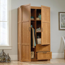 Load image into Gallery viewer, Bedroom Wardrobe Cabinet Storage Closet Organizer in Medium Oak Finish
