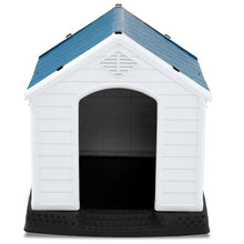 Load image into Gallery viewer, Small Outdoor Heavy Duty Blue and White Plastic Dog House
