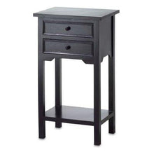 Load image into Gallery viewer, Set of 2 Nightstand Side Tables / End Table in Black Finish Pine Wood
