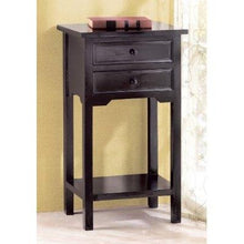 Load image into Gallery viewer, Set of 2 Nightstand Side Tables / End Table in Black Finish Pine Wood
