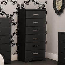 Load image into Gallery viewer, Black 6-Drawer Lingerie Chest for Contemporary Bedroom
