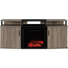 Load image into Gallery viewer, Sonoma Oak / Black Electric Fireplace TV Stand - Accommodates up to 70-inch TV
