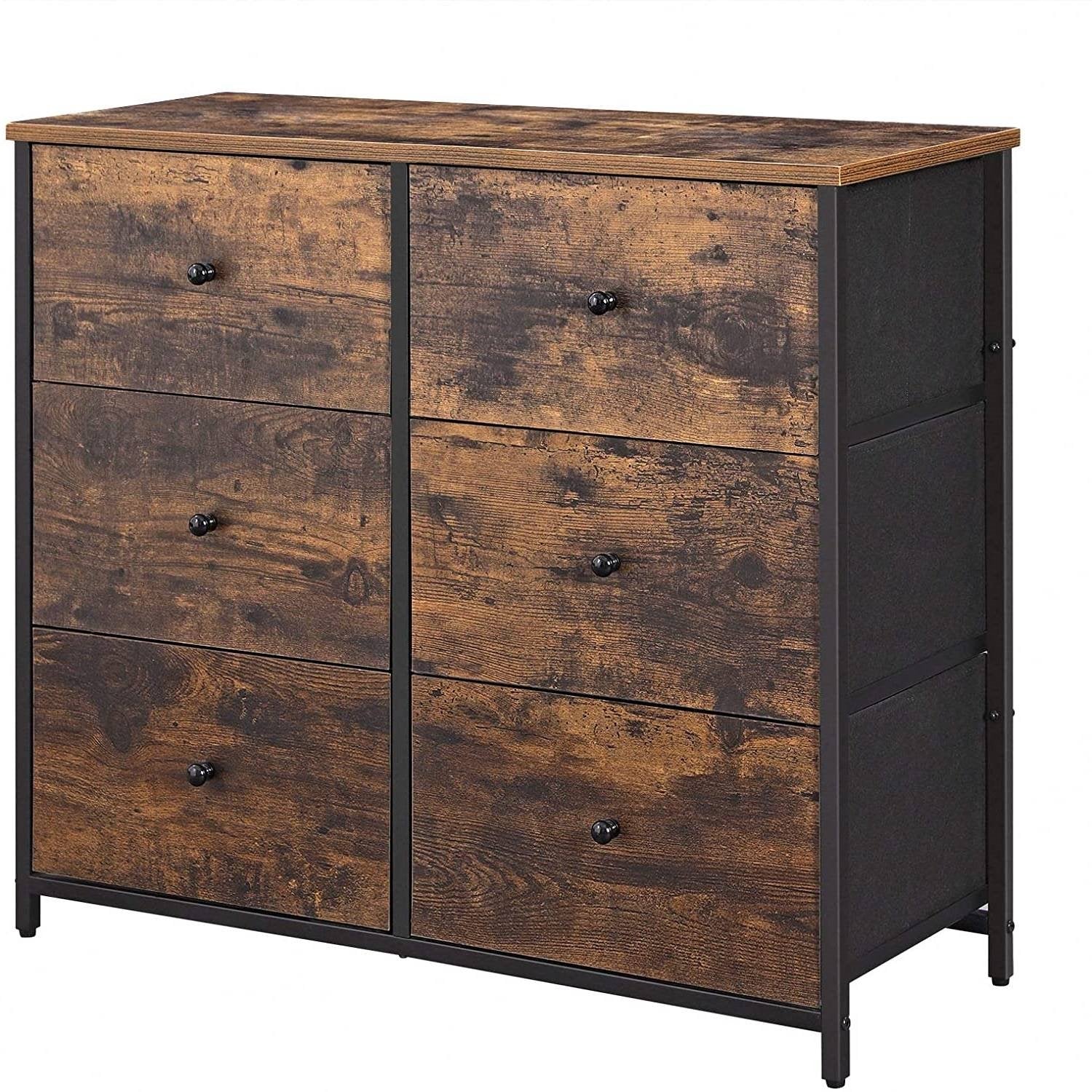 Farmhouse Wood Top Lightweight 6 Fabric Drawer Dresser – GreenHomeOnline