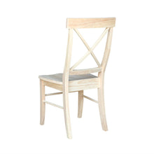 Load image into Gallery viewer, Set of 2 - Unfinished Wood Dining Chairs with X-Back Seat Backrest
