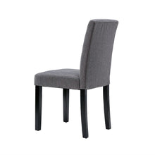 Load image into Gallery viewer, Set of 2 - Grey Fabric Dining Chairs with Black Wood Legs
