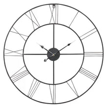 Load image into Gallery viewer, Round 24-inch Metal Wall Clock with Roman Numerals
