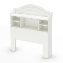 Load image into Gallery viewer, Twin size Arched Bookcase Headboard in White Wood Finish
