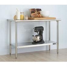 Load image into Gallery viewer, Stainless Steel Top Food Safe Prep Table Utility Work Bench with Bottom Shelf
