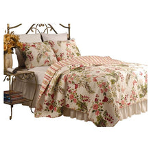 Load image into Gallery viewer, Twin size 100% Cotton Quilt Set with Sham in Pink Floral Butterfly
