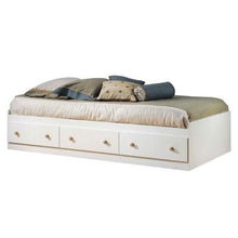 Load image into Gallery viewer, Twin size White Wood Platform Bed Daybed with Storage Drawers
