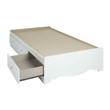 Load image into Gallery viewer, Twin size White Wood Platform Day Bed with Storage Drawers
