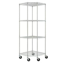 Load image into Gallery viewer, Heavy Duty 4-Tier Corner Storage Rack Shelving Unit with Casters
