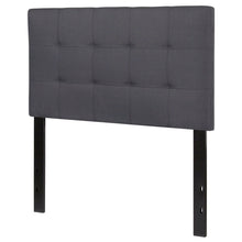 Load image into Gallery viewer, Twin size Modern Dark Grey Fabric Upholstered Panel Headboard
