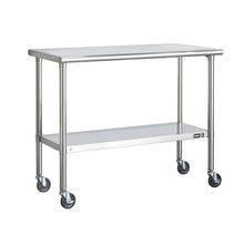 Load image into Gallery viewer, Stainless Steel 2-ft Kitchen Island Cart Prep Table with Casters

