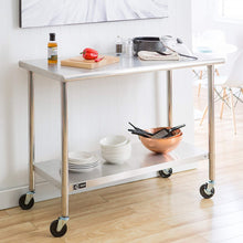 Load image into Gallery viewer, Stainless Steel 2-ft Kitchen Island Cart Prep Table with Casters
