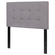 Load image into Gallery viewer, Twin size Modern Light Grey Fabric Upholstered Panel Headboard
