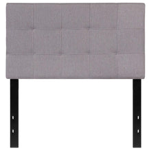 Load image into Gallery viewer, Twin size Modern Light Grey Fabric Upholstered Panel Headboard
